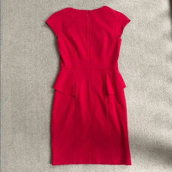 Bebe Red Peplum Short Cap Sleeve Dress 2 - Picture 2 of 6